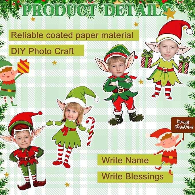 Gersoniel 72 Pcs Kid Christmas Elf Decor Xmas Cartoon Bulletin Board Cutout | - Image 3