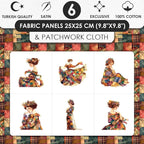 Elegant Lady Patchwork Cotton Fabric Panel – 6 Designs + Bonus Patchwork Sheet - Image 3