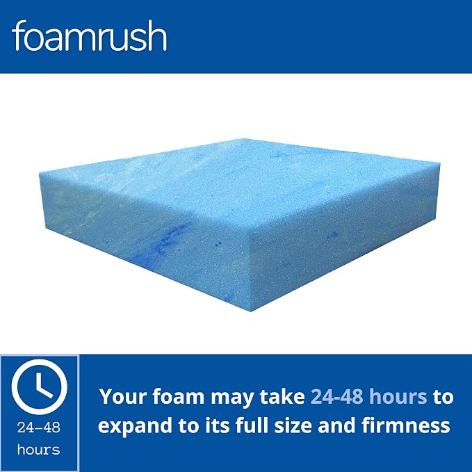 FoamRush 2"x 36" x 36" Gel Cooling Memory Square Foam Cushion, Upholstery Foam - Image 3