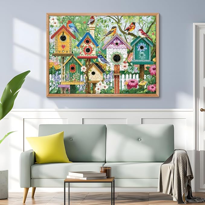 500 Piece Puzzle for Adults, Colorful Birdhouses 500 Piece Puzzle, Vibrant - Image 6