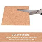 Self-Adhesive Cork Sheets for DIY Coasters, 4 Inch Square, Square Backing Cork - Image 3