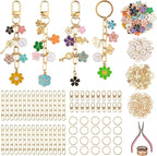 HOMAR 348Pcs DIY Keychain Making Bag Charm Jewelry Chain Making 70 Flower by HOMAR