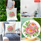 Zhenqing Pink Peony Cross Stitch Kit - Image 7