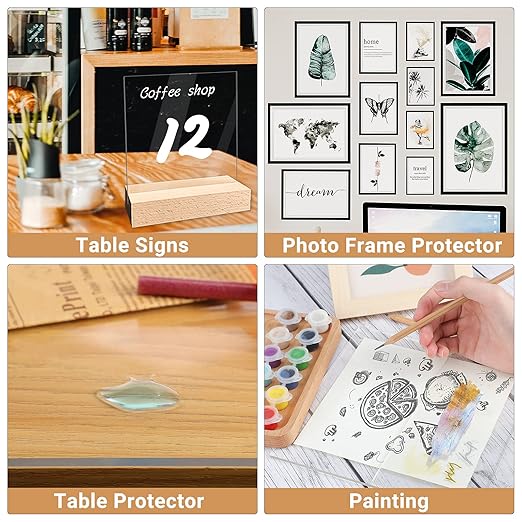 Enoin 4pcs 12x16 Inch Clear Acrylic/Plexiglass Sheet 0.060" 1/16 Inch Thick - Image 7