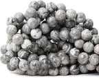 35PCS 10mm Natural Map Stone Round Loose Beads by CHEAVIAN