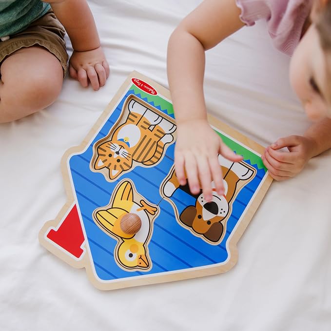 Melissa & Doug Pet Animals Jumbo Knob Puzzle, Wooden Peg Puzzle - Image 7