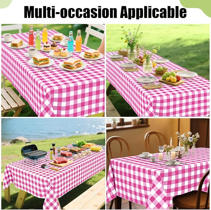 Smiry Rectangle Table Cloth, Waterproof Vinyl Tablecloth - Image 6