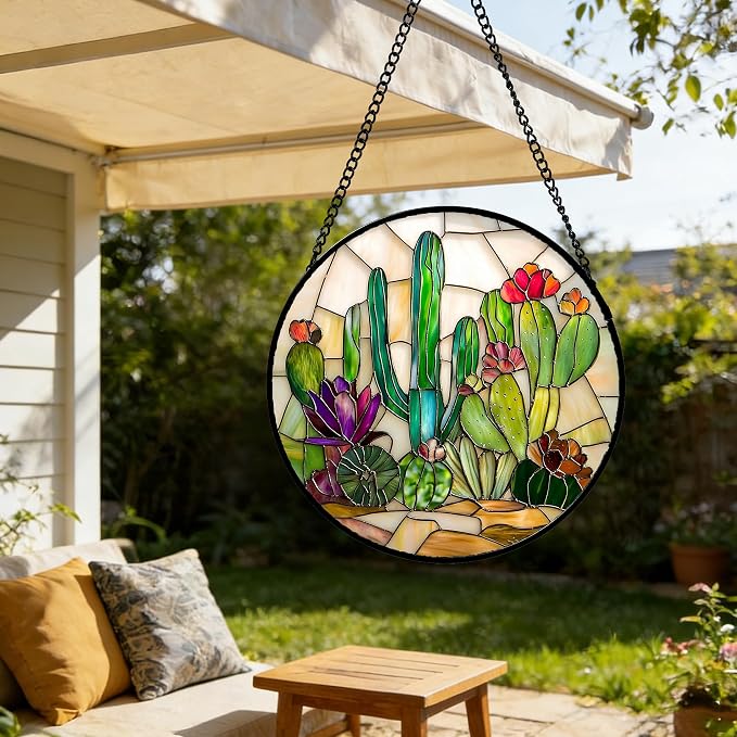 DASTOLL Stained Glass Window Hanging, and Mom 6.3 in - Image 5