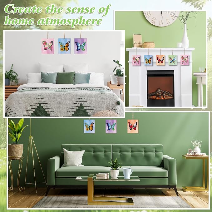 COCHIE 10 Pieces Large Spring Butterfly Unfinished Wood Crafts to Paint - Image 4