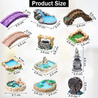 Jetec 12 Pcs Mini Fairy Garden Accessories Miniature Tiny Stone Bridge Mini - Image 2