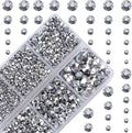 4000Pcs Mixed Size Hot Fix Round Crystals Gems Glass Stones Hotfix Flat Back by MASSIVE+BEADS