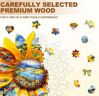 Sunflower Oil Painting Puzzles Adults Gifts Wooden 100 Pieces 8.5 * 8.3in - Image 3