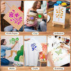 80Pcs Stencils for Painting, Stencils for Crafts Reusable Flower Wall Stencils - Image 5