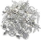 Youdiyla 100pcs Mix Silver Tree Flower Charms Collection, Bulk Mini Small - Image 5