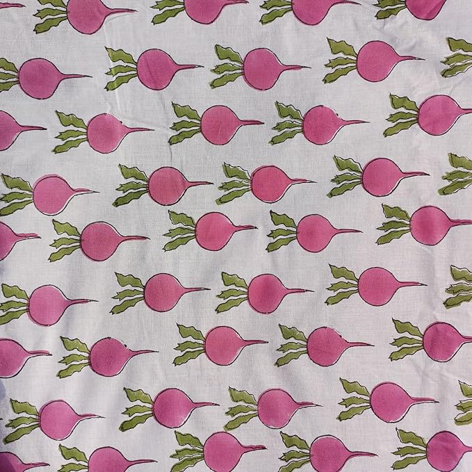 E-Tailor® Hand-Block Printed Pre-Cut Cotton Fabric Ideal - Image 2