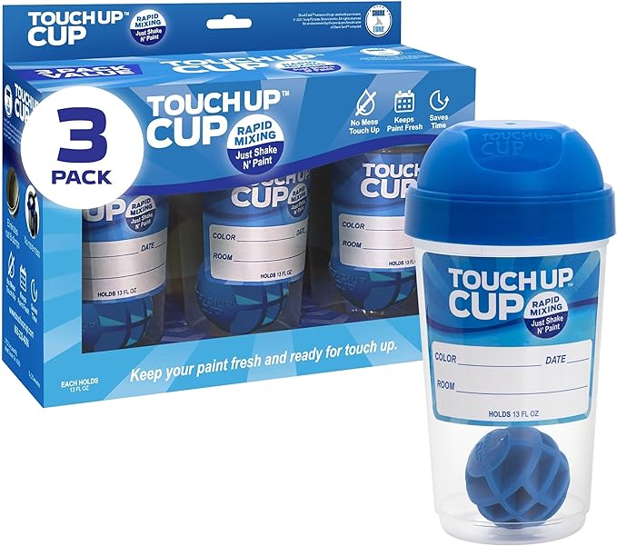 Touch Up Cup Empty Plastic Paint Storage Containers, 13 oz, by TouchUpCup
