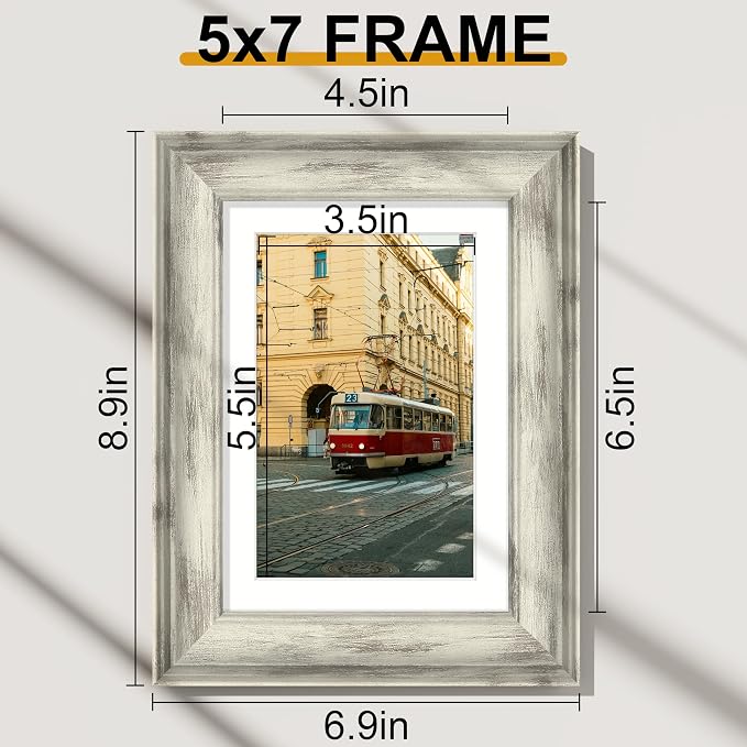 Vittanly 5x7 Picture Frames Set of 2, Ornate Vintage Photo Frame - Image 2