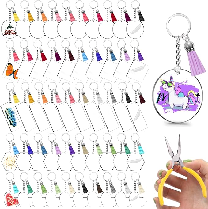 251PCS Blank Keychains for Vinyl, Acrylic Blanks Bulk - Image 6