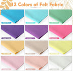 HaoFeiJH 12 Rolls 8"x20" 1.4mm Thick Soft Felt Fabric Sheets – 12 Assorted - Image 2