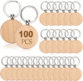 JUXYES 100 PCS Unfinished Wooden Keychain Blanks by JUXYES