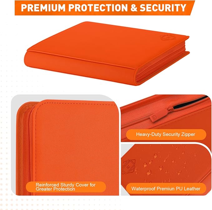Premium Card Binder 12 Pocket for 720 Pockets Trading Card Binder, PU Zipper - Image 6