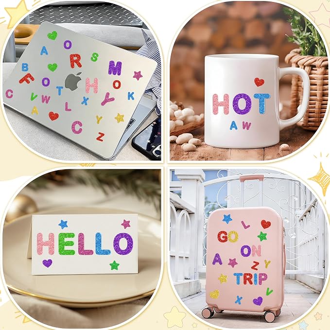 Foam Letter Stickers, 7 Sheets 3D Glitter Alphabet Stickers - Image 5