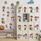 60pcs Pirate Cutouts Pirate Treasure Theme Bulletin Board Decorations Skull Hat - Image 6