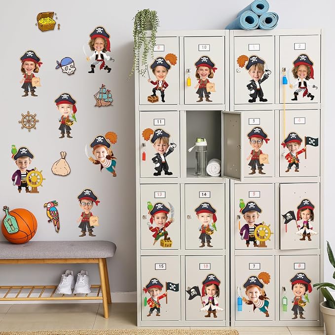 60pcs Pirate Cutouts Pirate Treasure Theme Bulletin Board Decorations Skull Hat - Image 6