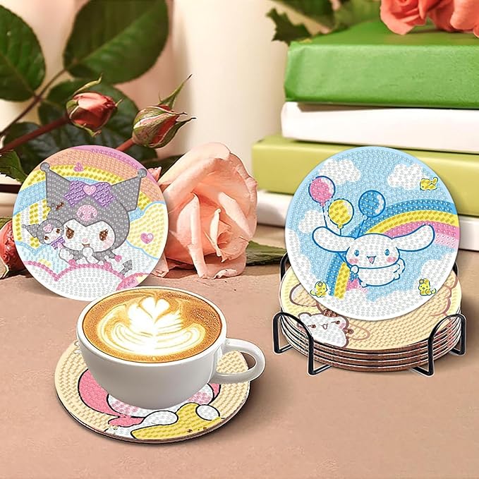 8Pcs Diamond Art Painting Coasters - Image 4