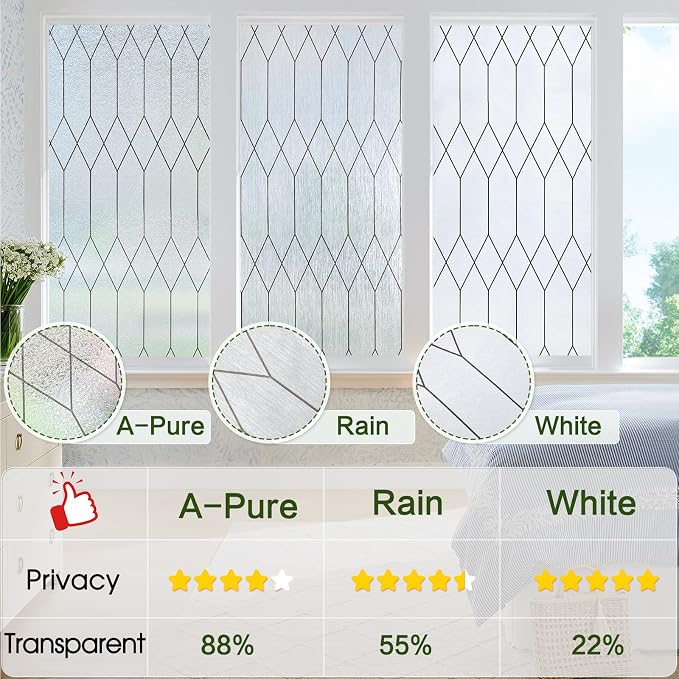 Windimiley Window Privacy Film Stained Glass Static Clings, Bathroom Frosted - Image 4