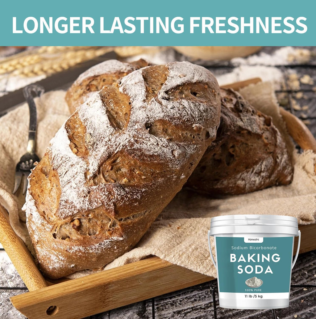 1.1Gallon (11lb) Baking Soda Powder Bulk, Premium Sodium Bicarbonate Powder, 100% Pure, Used for Bread, Cookies and Other Baked Goods, Also Can Clean and Deodorize