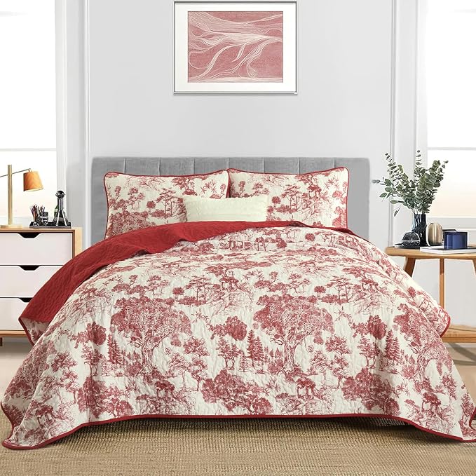 WONGS BEDDING Botanical Quilt Set Queen Size - Image 2