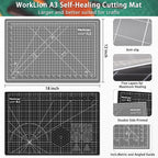 WorkLion Self Healing Cutting Mat: 12''x18'' Double Sided Craft Cutting Mat - Image 5