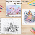 12 Pack Sketch Book, 5.5 x 8.5 Inch Sketchbook, 68lb/100gsm Top Spiral Bound - Image 5