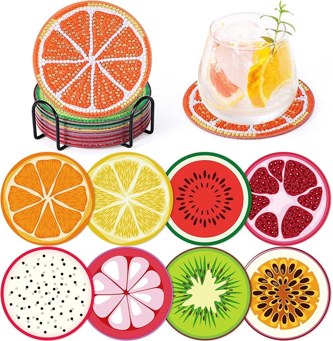Fruit Diamond Art Painting Coasters Kit by GOHDODD