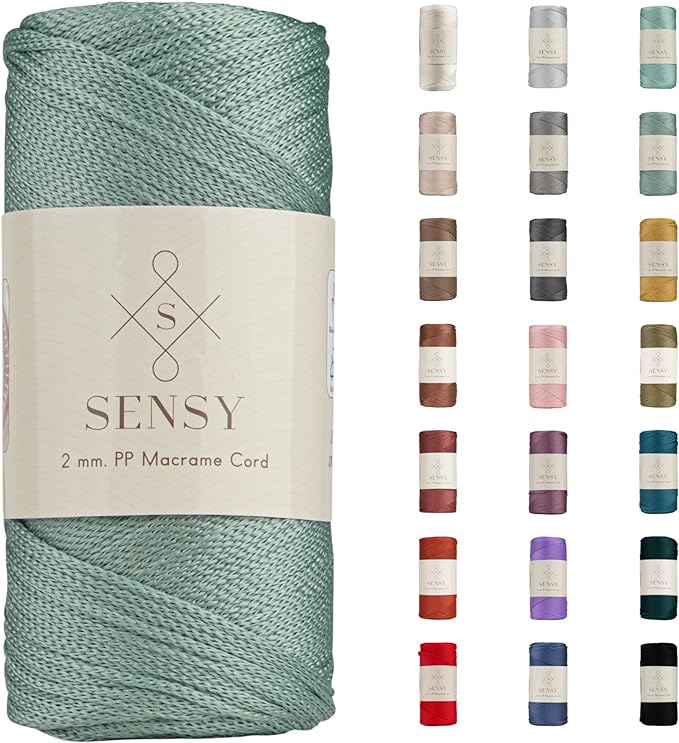 Sensy Premium 2mm 251 Yards Polyester Rope 100% Polypropylene Cord Macrame Cord by SSENSY