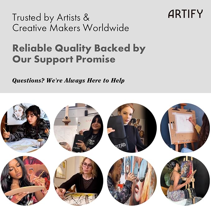 ARTIFY 25 Pieces Professional Paint Brush Set – Expert Series Synthetic Nylon - Image 7