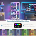 Dystler Display Cabinet with RGB LED Lights & Glass Doors, Flexible Storage - Image 3
