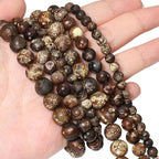 45pcs Round Loose Brown Crack Old Agate Beads - Image 5