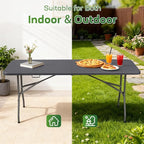 FDW 6 FT Folding Table, Portable Plastic Table - Image 4