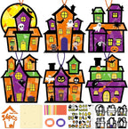 Renbuzhu 36PCS Halloweens Crafts Bulk: Haunted House Paper Suncatchers DIY Kit by Renbuzhu