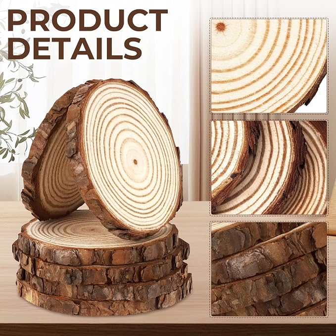 FSWCCK 10 PCS Unfinished Wood Slices - Image 7
