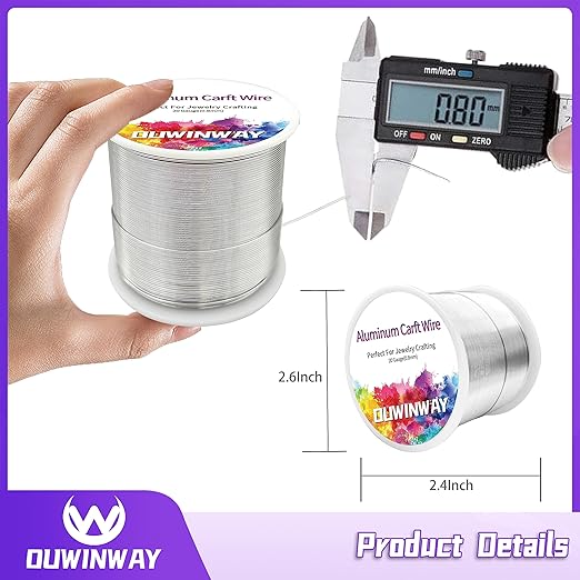 20Gauge Silver Aluminum Crafts Wire 400FT, - Image 2