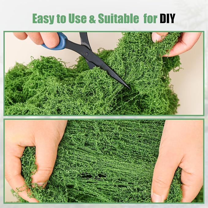 14.1oz Fake Moss for Crafts, Fairy Garden Accessories, Decorative Grass for - Image 5