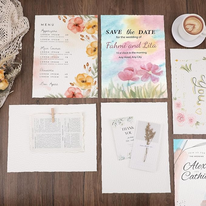 25 Sheets Watercolor Paper 9X 12, 300 GSM Deckled Edge Paper Rough/Textured - Image 7