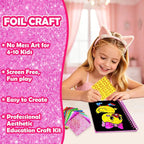 FUNNYB&G Foil Art Craft Kit for Girls 4-10 Years Old: Mess-Free & No-Glue - Image 3