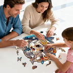 KAAYEE Wooden Puzzles for Adults, 3D Visual Effect Raven & Mechanical Skull - Image 3