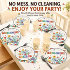 100 Pcs Flower Retirement Party Plates and Napkins Set Happy Retired Birthday - Image 6