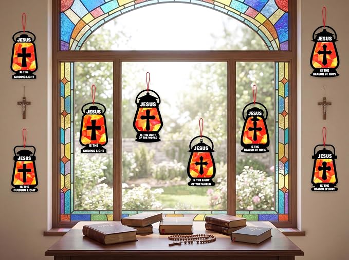 42PCS Sunday School VBS Crafts Bulk: Black Paper Oil-Lamp Nativity Suncatchers - Image 5