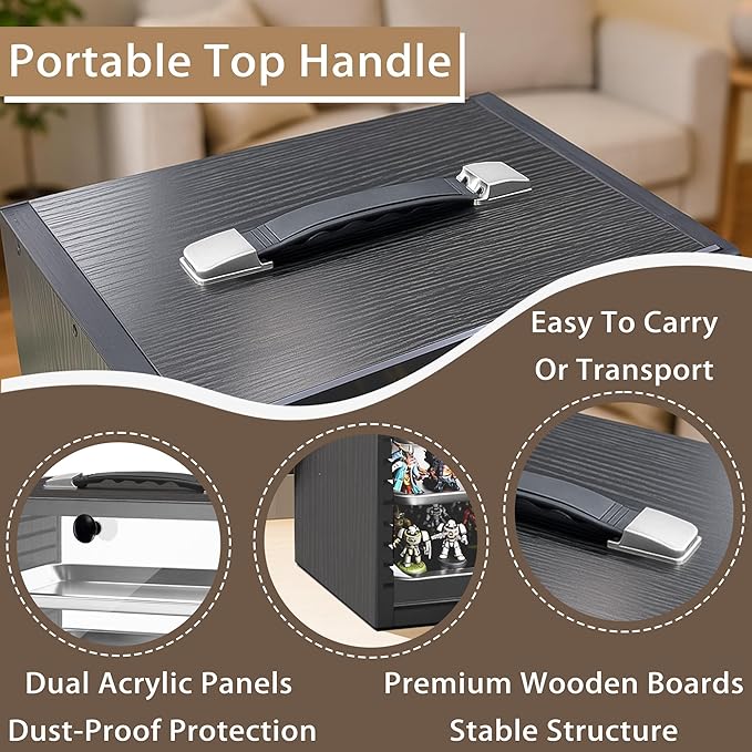 Miniature Storage Case for Collectibles Miniatures, Wooden Miniature Display - Image 7